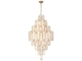 Artcraft Sophia 29-Light Foyer Chandelier in Brushed Brass with Wispy White Glass