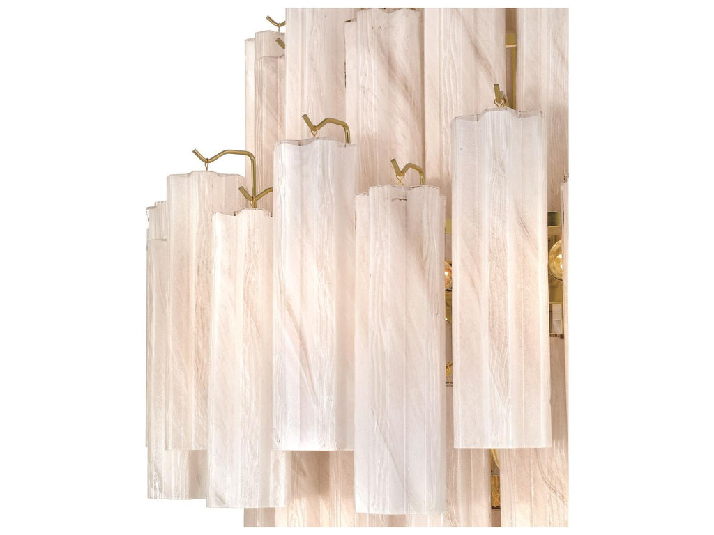Artcraft Sophia 29-Light Foyer Chandelier in Brushed Brass with Wispy White Glass