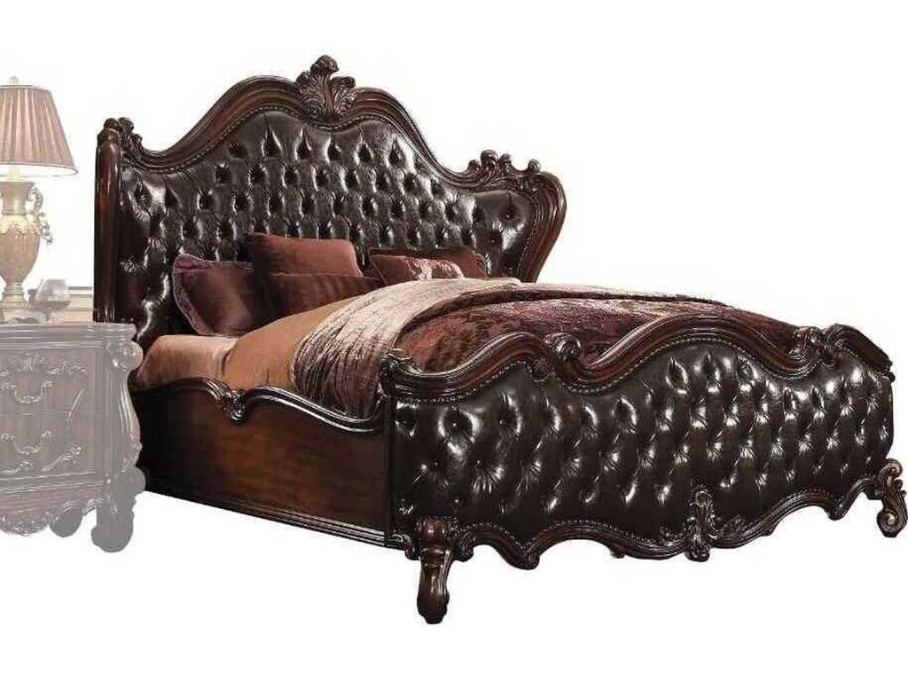 Versailles Cherry Poplar Wood Upholstered California King Panel Bed