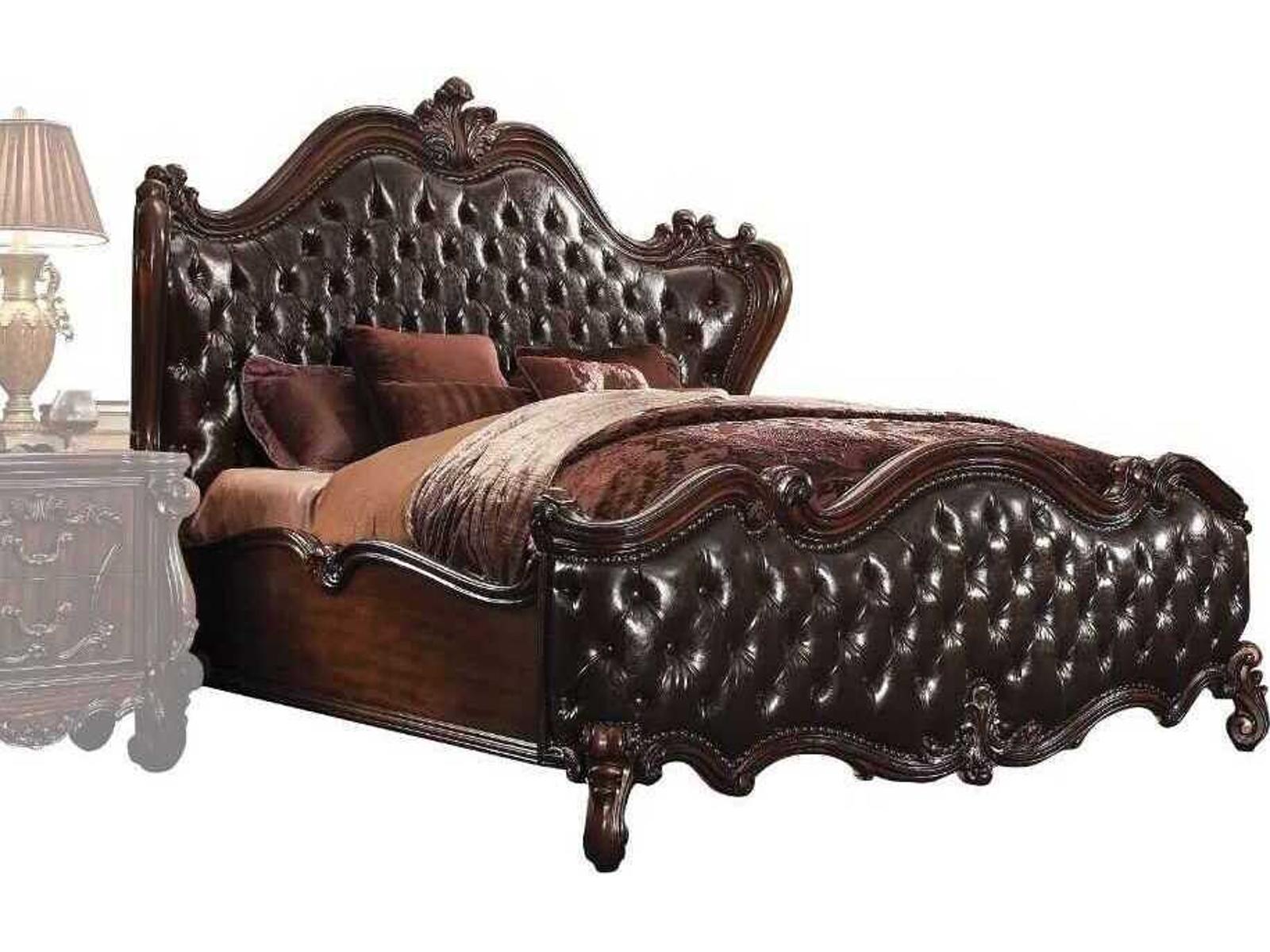 Versailles Cherry Poplar Wood Upholstered King Panel Bed