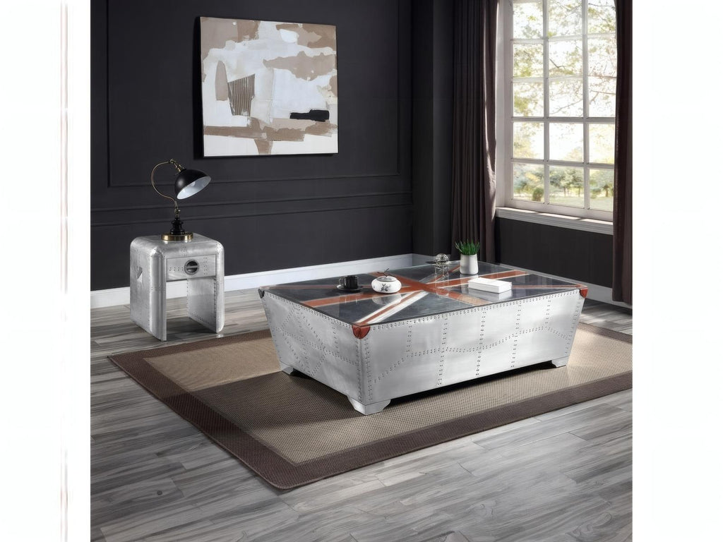 Brancaster Coffee Table Aluminum with Union Jack Top