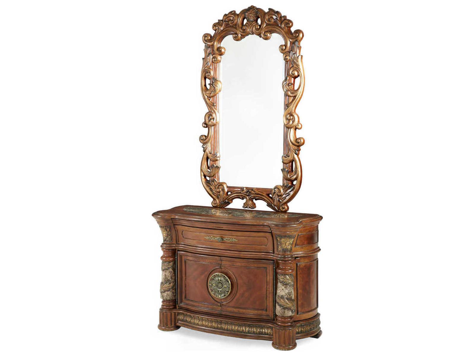 Villa Valencia Bachelor's Chest with Mirror in Classic Chestnut