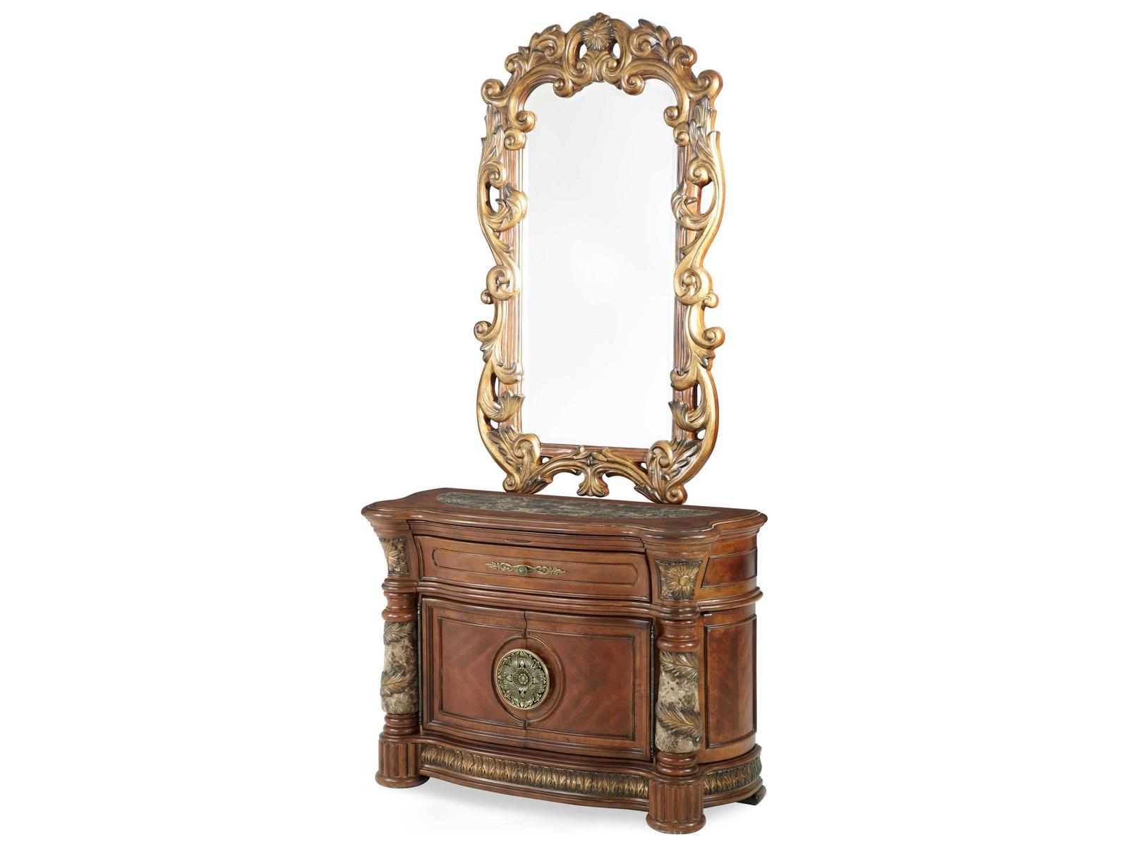 Villa Valencia Bachelor's Chest with Mirror in Classic Chestnut