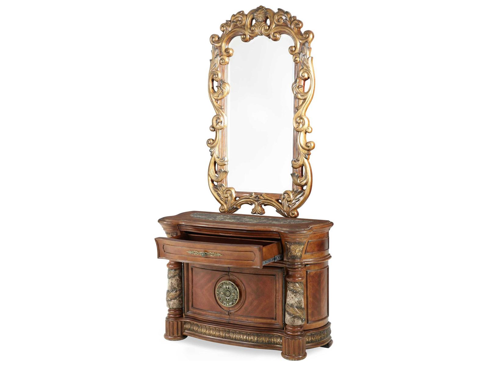 Villa Valencia Bachelor's Chest with Mirror in Classic Chestnut