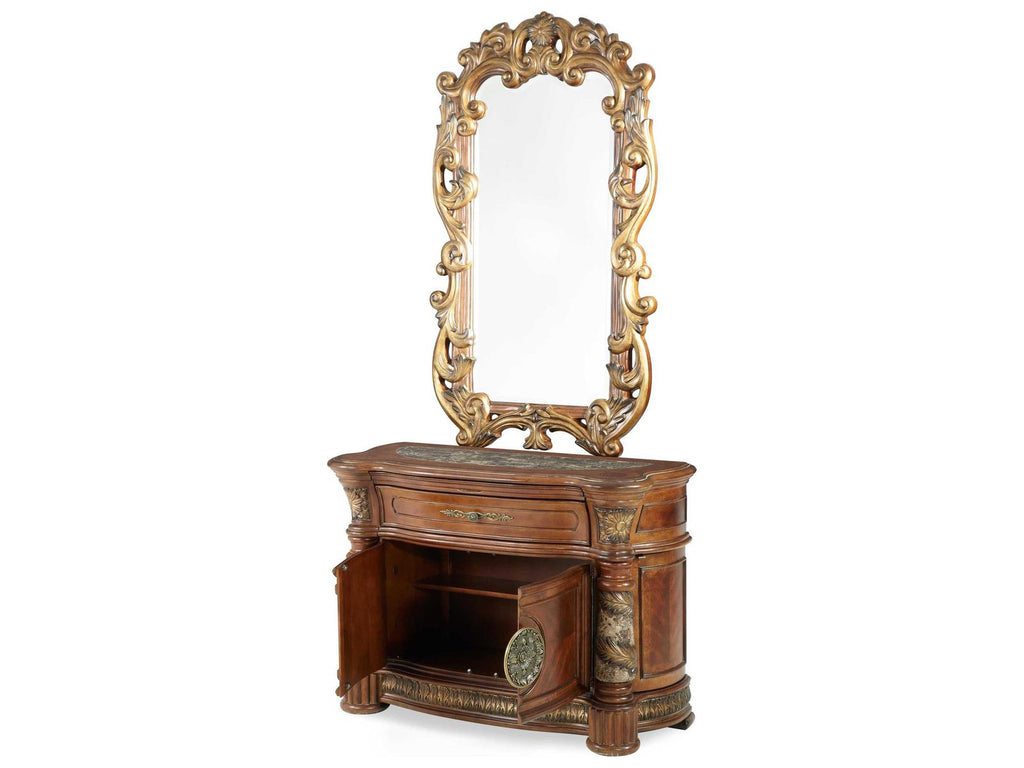 Villa Valencia Bachelor's Chest with Mirror in Classic Chestnut