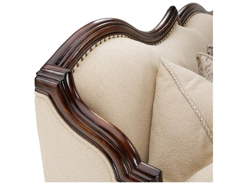 Chamberi 4-Piece Bouclé Fabric Sectional Sofa in Toast and Warm Cognac