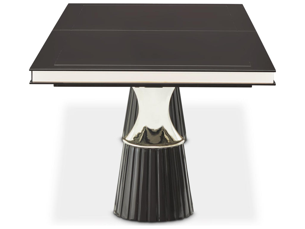 Carmela Rectangular 90 Inch Dining Table in Glossy Charcoal Sand