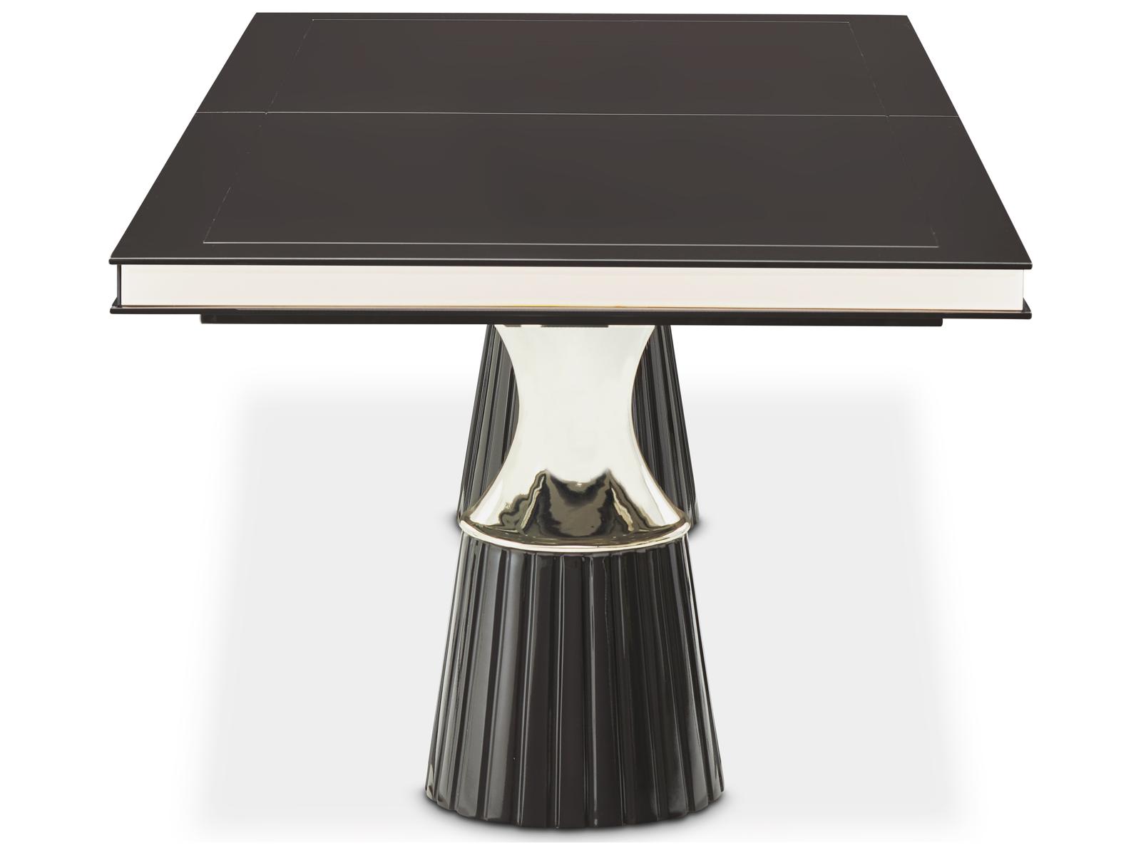 Carmela Rectangular 90 Inch Dining Table in Glossy Charcoal Sand