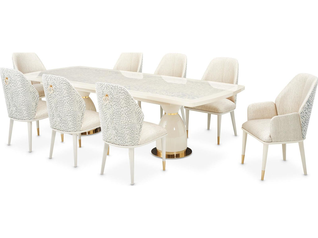 Lisbon 90-Inch Rectangle Dining Table in Silken Matte Cream