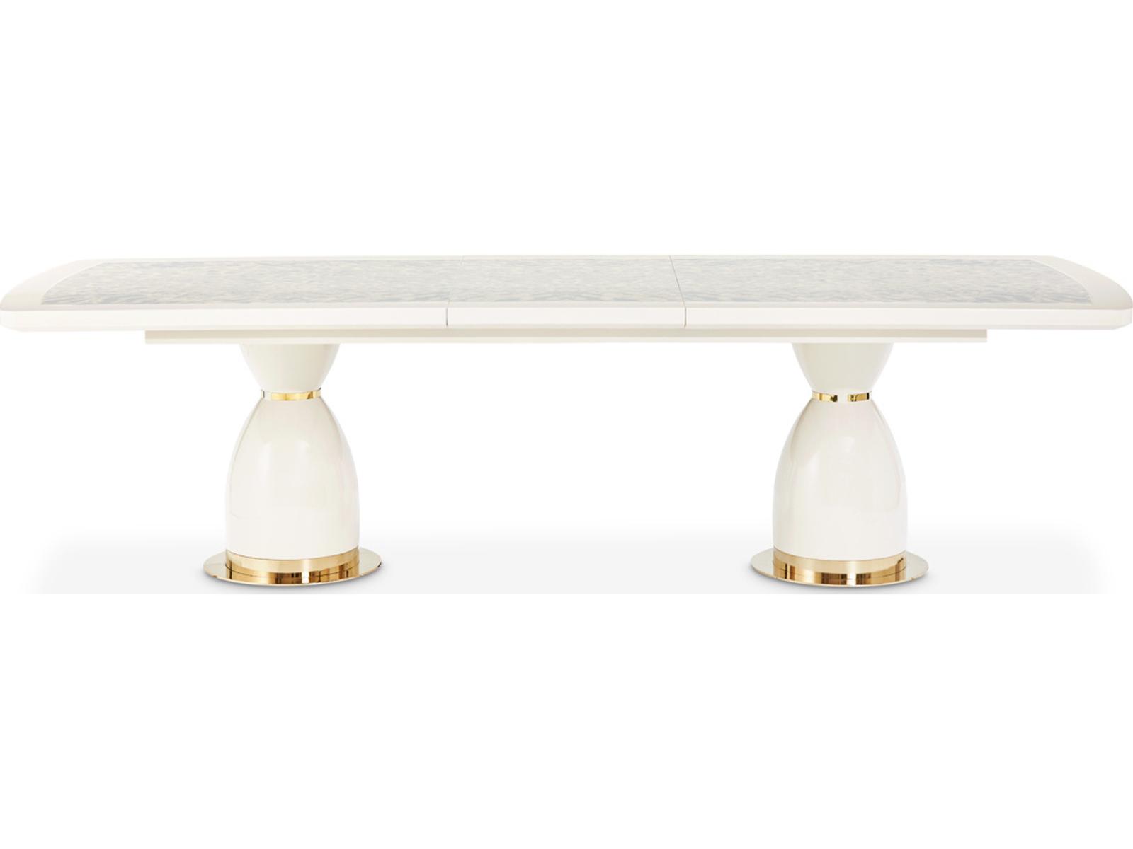 Lisbon 90-Inch Rectangle Dining Table in Silken Matte Cream
