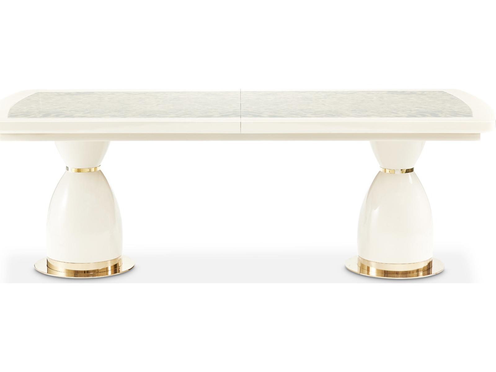 Lisbon 90-Inch Rectangle Dining Table in Silken Matte Cream