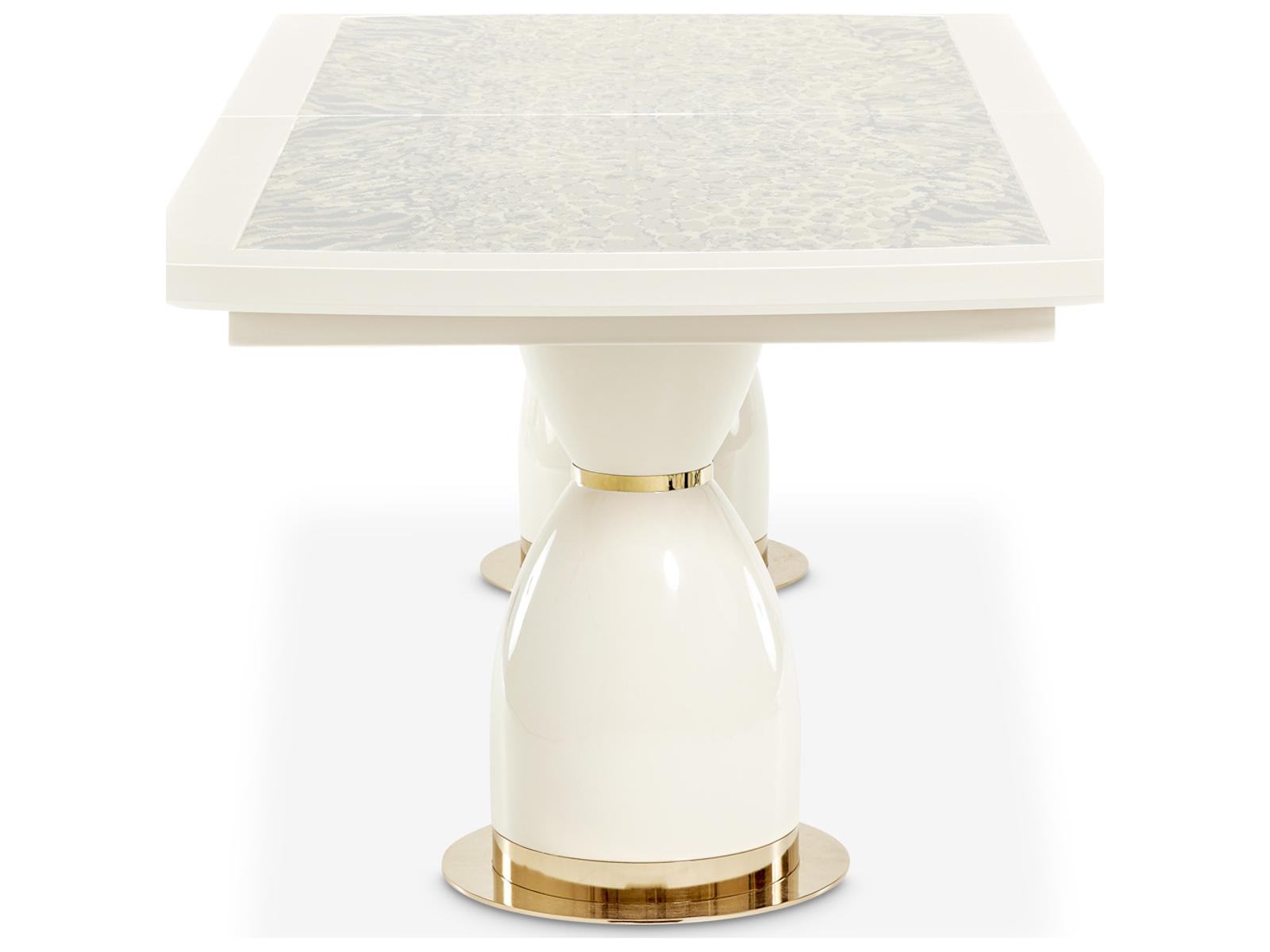 Lisbon 90-Inch Rectangle Dining Table in Silken Matte Cream