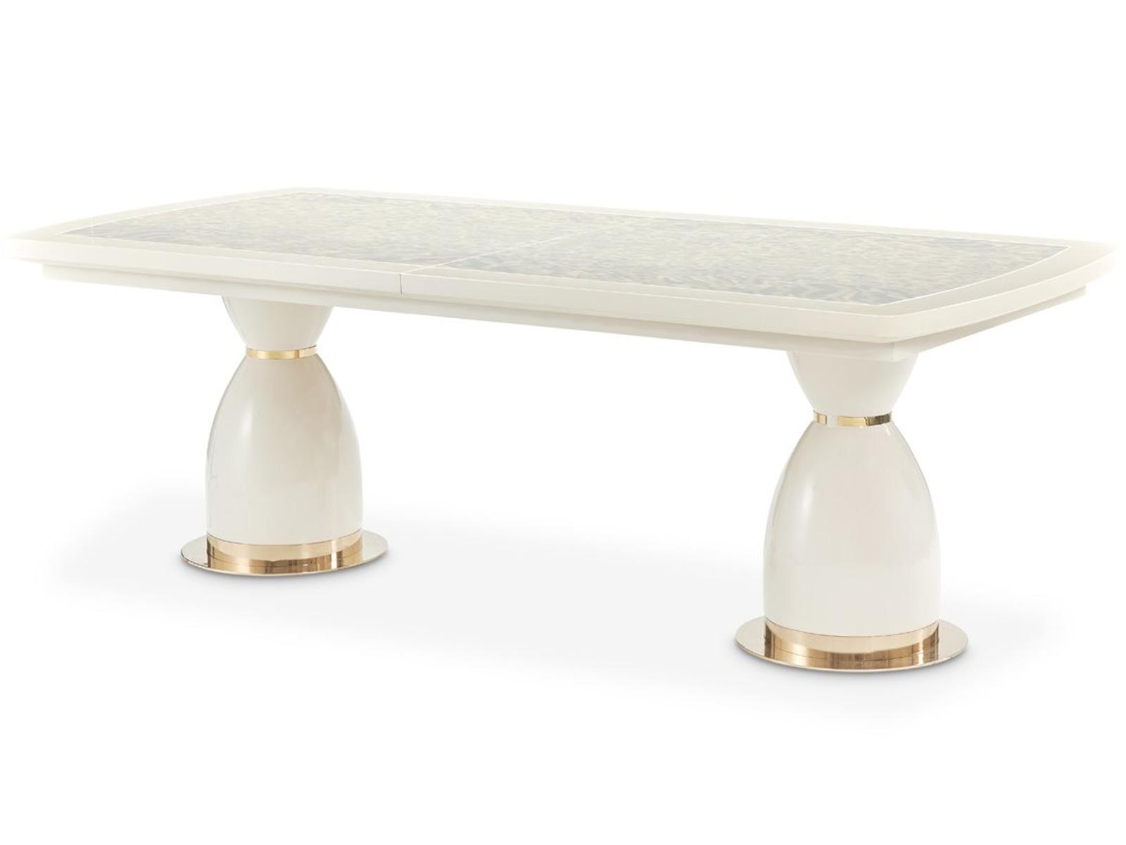 Lisbon 90-Inch Rectangle Dining Table in Silken Matte Cream