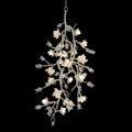 John Richard Churippu Magnolia & Tulip Glass Silver Leaf Vertical Twenty-One Light Chandelier