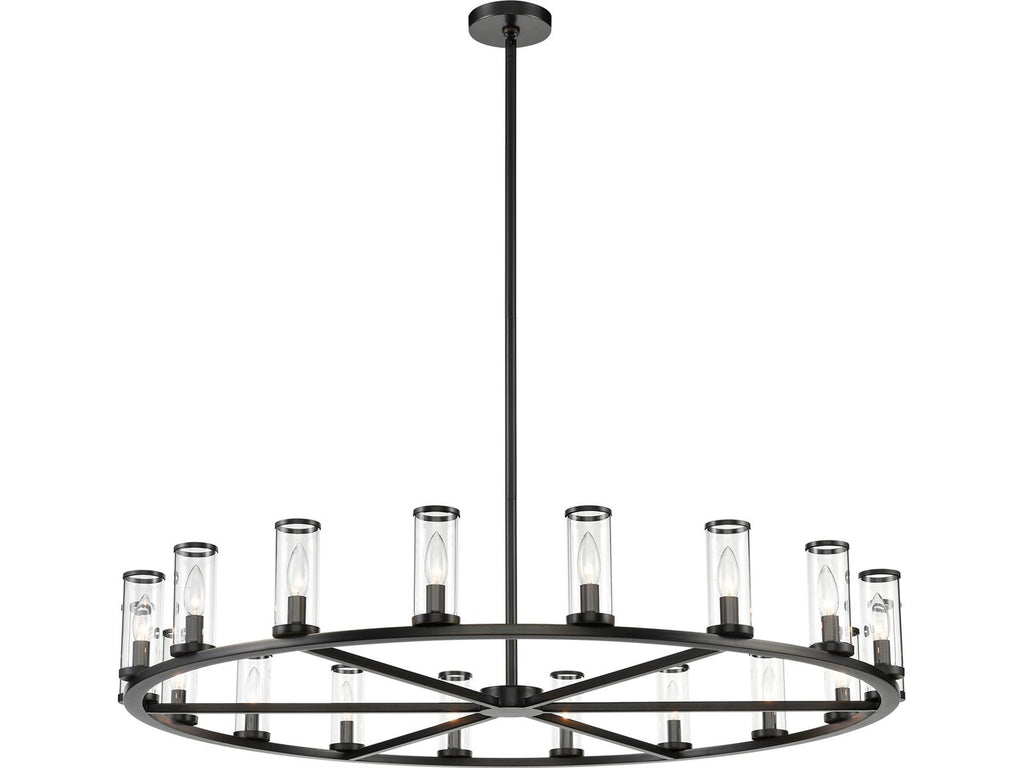 Alora Lighting Revolve 18-Light Chandelier in Urban Bronze with Clear Glass