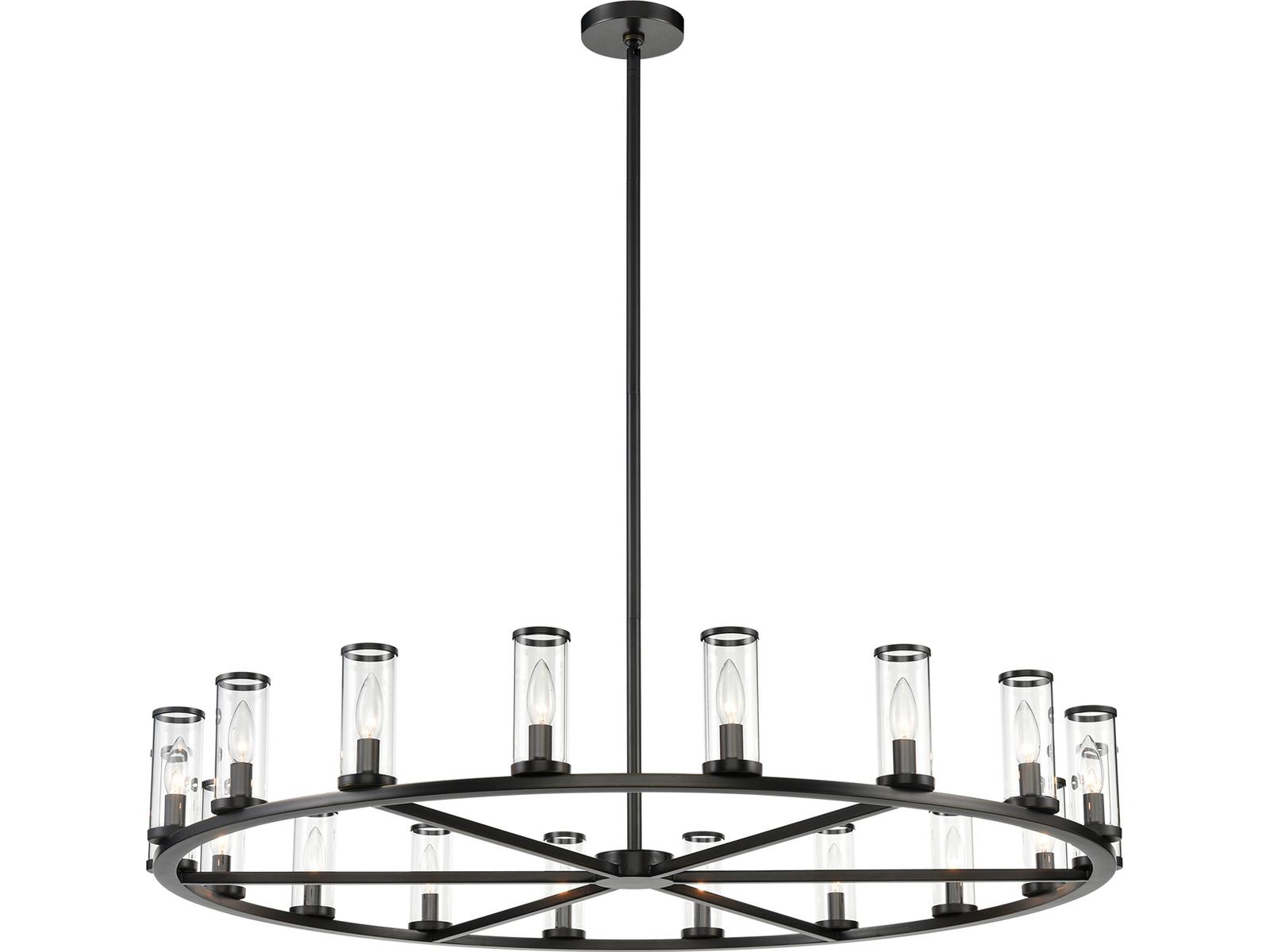 Alora Lighting Revolve 18-Light Chandelier in Urban Bronze with Clear Glass