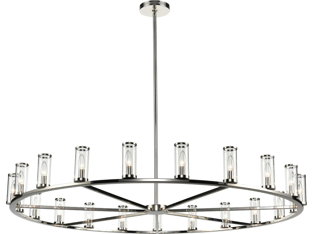 Alora Lighting 21-Light Revolve Chandelier in Polished Nickel and Clear Glass