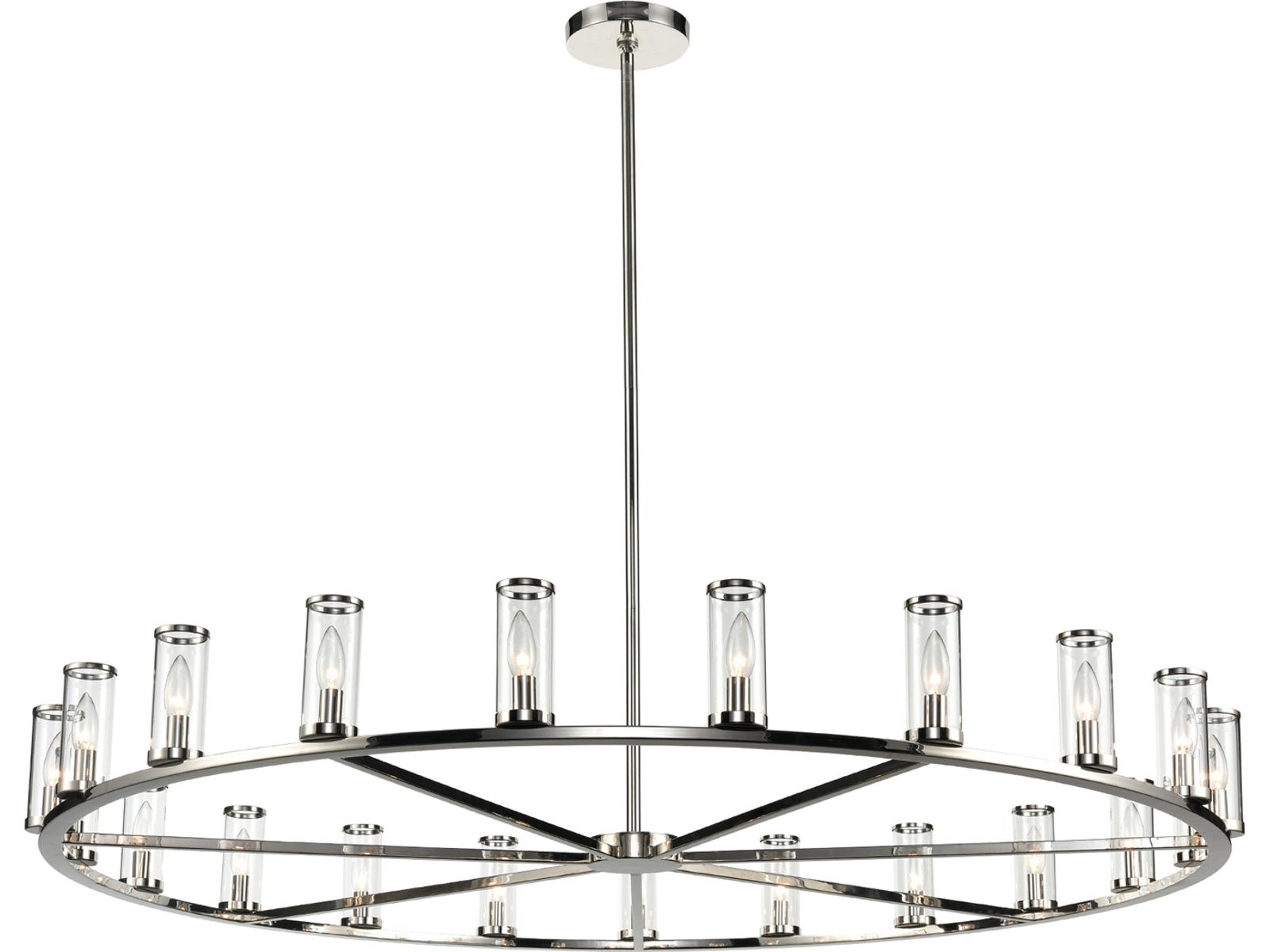 Alora Lighting 21-Light Revolve Chandelier in Polished Nickel and Clear Glass