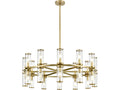 Alora Lighting 24-Light Revolve Chandelier in Natural Brass with Clear Glass