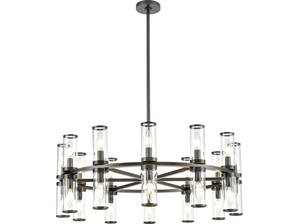 Alora Lighting 24-Light Revolve Chandelier in Urban Bronze with Clear Glass