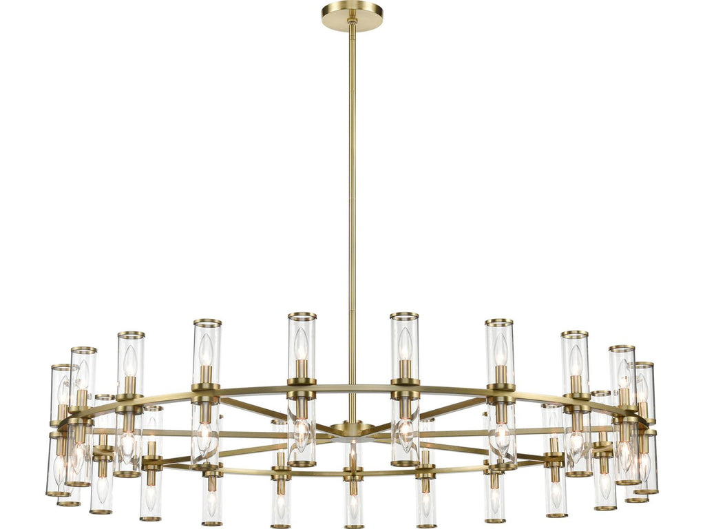 Alora Lighting 42-Light Revolve Chandelier Clear Glass Natural Brass