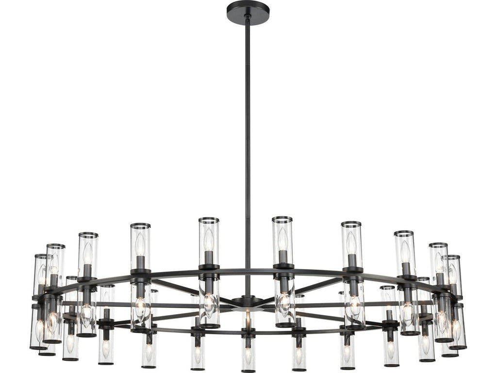 Alora Lighting 42-Light Revolve Chandelier in Urban Bronze with Clear Glass