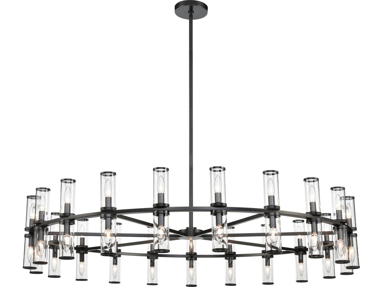 Alora Lighting 42-Light Revolve Chandelier in Urban Bronze with Clear Glass