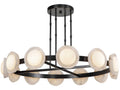 Alora Lighting Alonso LED Chandelier Urban Bronze with Alabaster Shade
