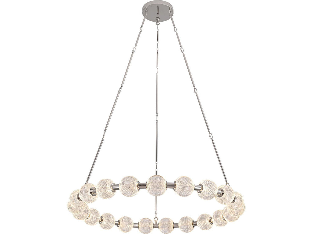 Alora Lighting Marni LED Chandelier in Polished Nickel with Clear Carved Acrylic