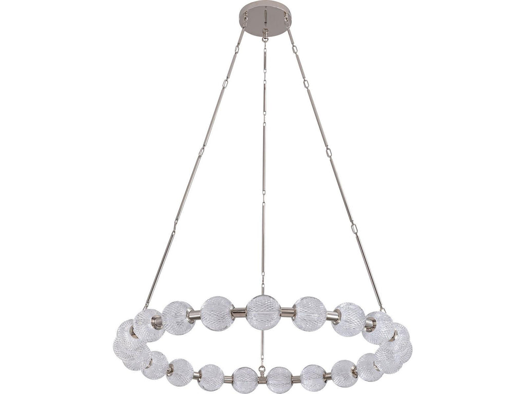 Alora Lighting Marni LED Chandelier in Polished Nickel with Clear Carved Acrylic
