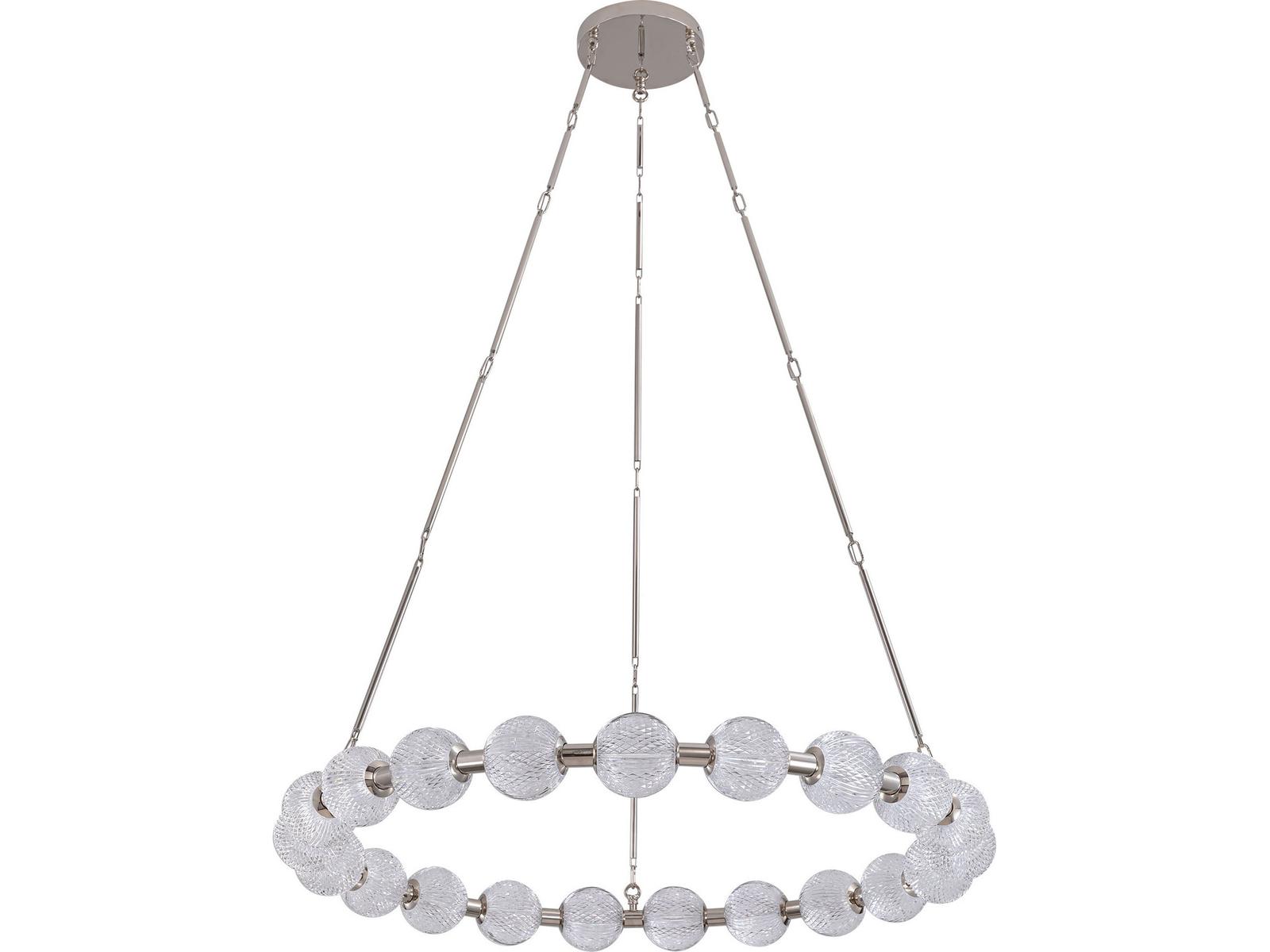 Alora Lighting Marni LED Chandelier in Polished Nickel with Clear Carved Acrylic