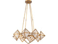 Alora Lighting Cairo 8-Light Chandelier in Vintage Brass with Clear Ribbed Glass