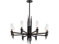 Alora Lighting Torres 8-Light Chandelier in Matte Black with Clear Ribbed Glass