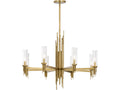Alora Lighting 8-Light Torres Chandelier with Clear Ribbed Glass in Vintage Brass