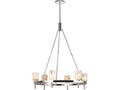 Alora Lighting Lucian 6-Light Chandelier Polished Nickel and Alabaster Shade