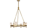 Alora Lighting 6-Light Lucian Chandelier in Vintage Brass with Alabaster Shades
