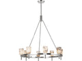 Alora Lighting Lucian 8-Light Chandelier in Polished Nickel and Alabaster