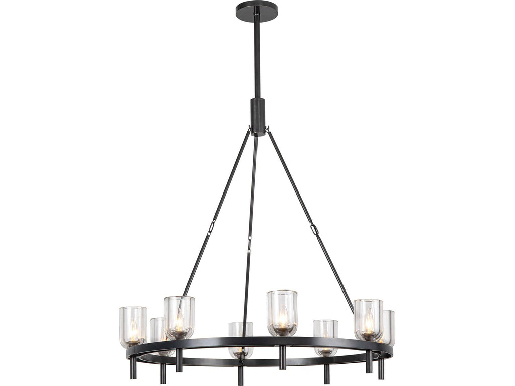 Alora Lighting 8-Light Lucian Round Chandelier in Urban Bronze with Clear Glass