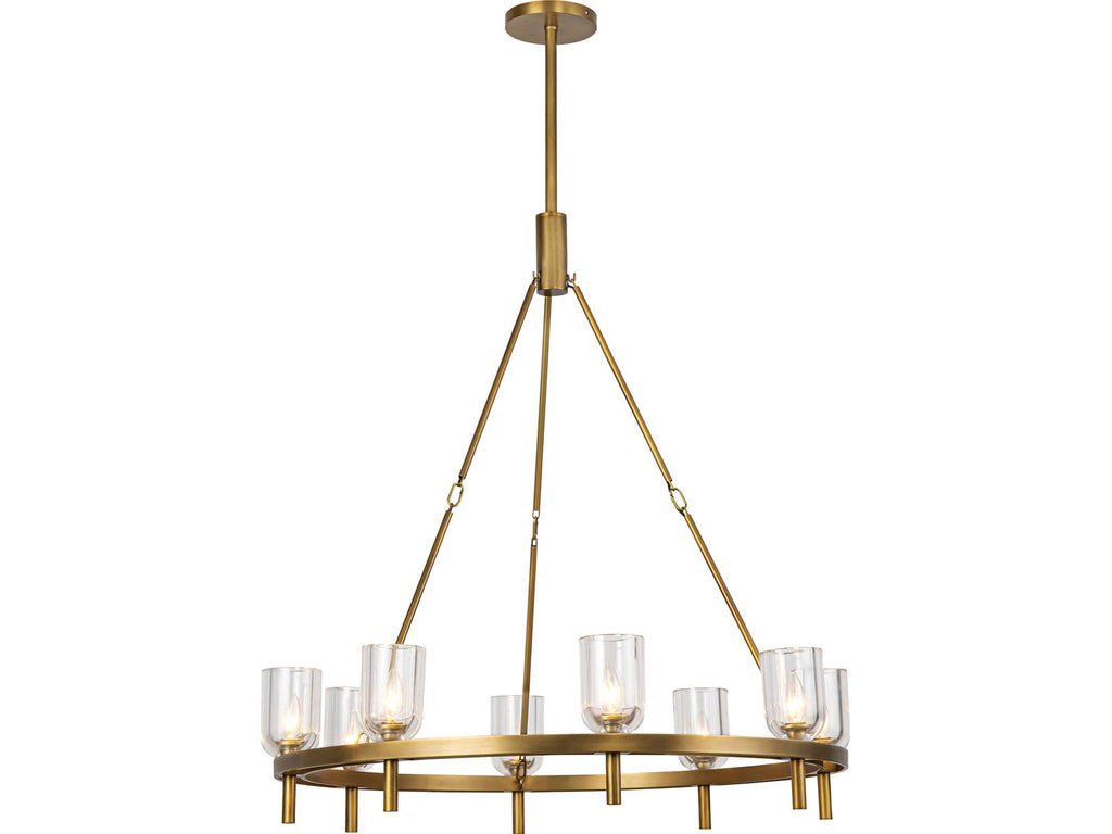 Alora Lighting 8-Light Lucian Chandelier in Vintage Brass with Clear Crystal