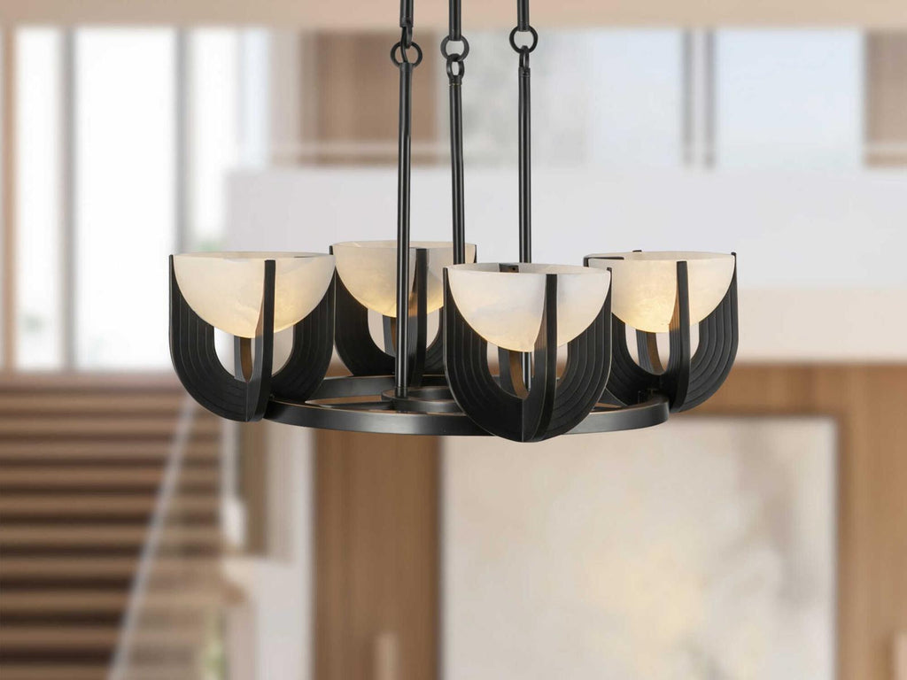Alora Lighting Colette LED Chandelier in Urban Bronze and Alabaster