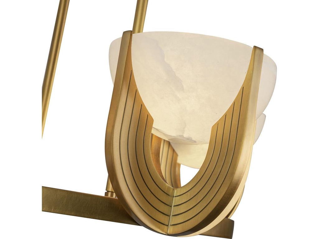 Alora Lighting Colette Vintage Brass Alabaster LED Mini Chandelier