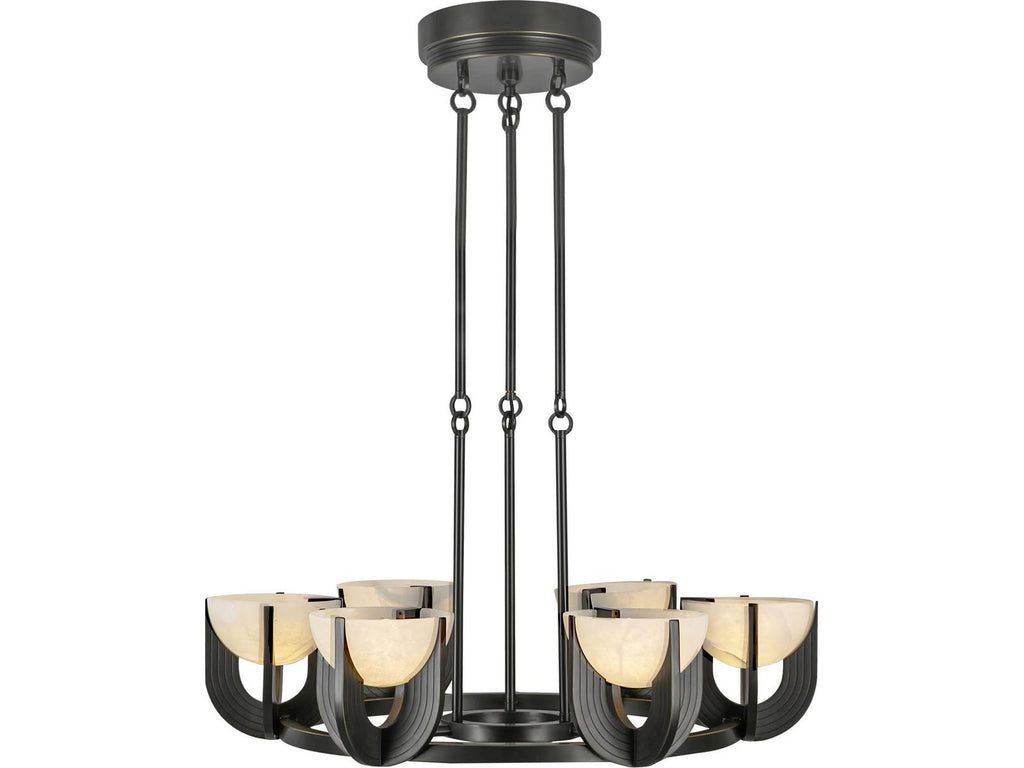Alora Lighting 6-Light Colette Integrated LED Chandelier in Urban Bronze and Alabaster