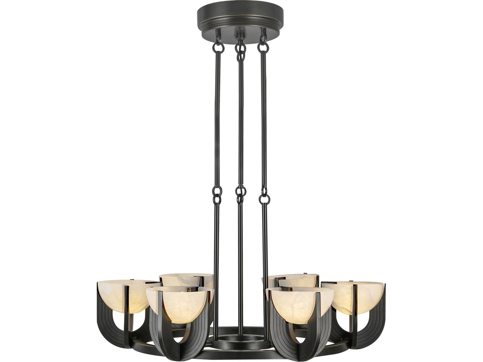 Alora Lighting 6-Light Colette Integrated LED Chandelier in Urban Bronze and Alabaster