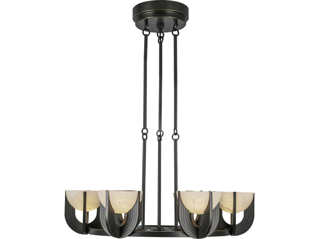 Alora Lighting 6-Light Colette Integrated LED Chandelier in Urban Bronze and Alabaster
