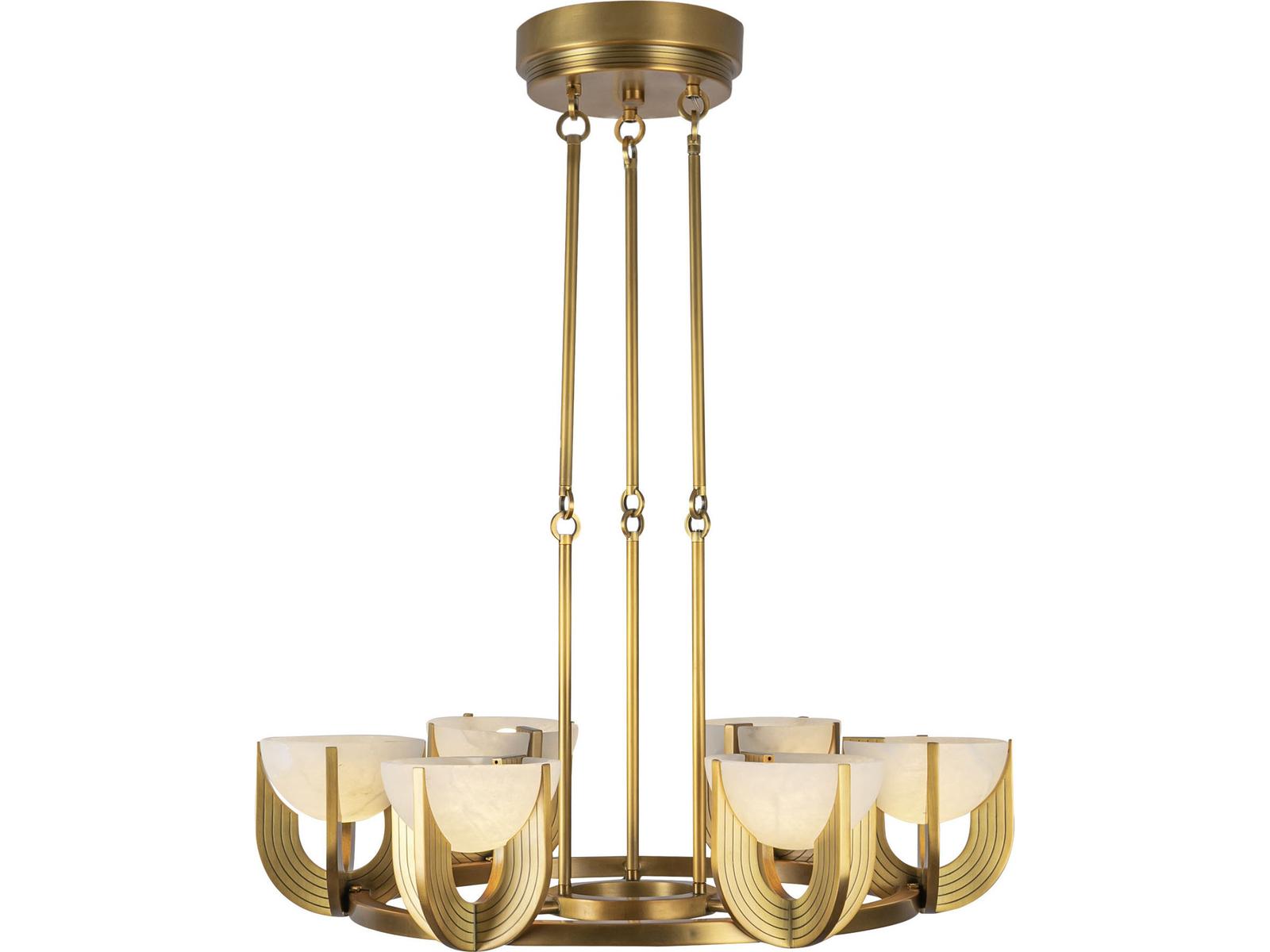 Alora Lighting Colette Modern Integrated LED Chandelier in Vintage Brass with Alabaster