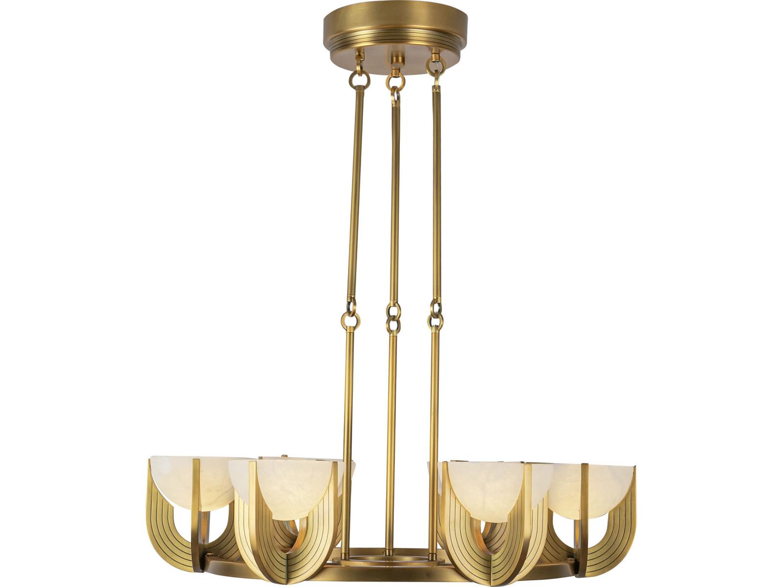 Alora Lighting Colette Modern Integrated LED Chandelier in Vintage Brass with Alabaster