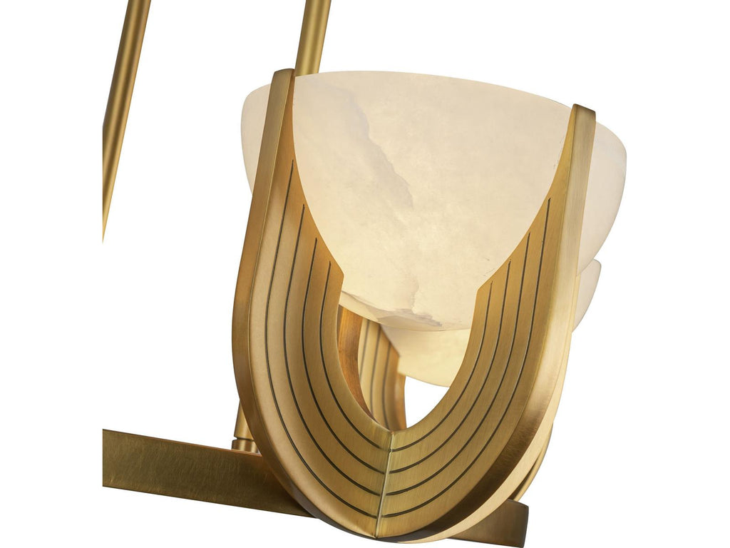 Alora Lighting Colette Modern Integrated LED Chandelier in Vintage Brass with Alabaster