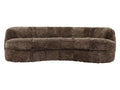 Sennon 100% Sheepskin Plush Taupe Upholstery Single Cushion Curved Sofa