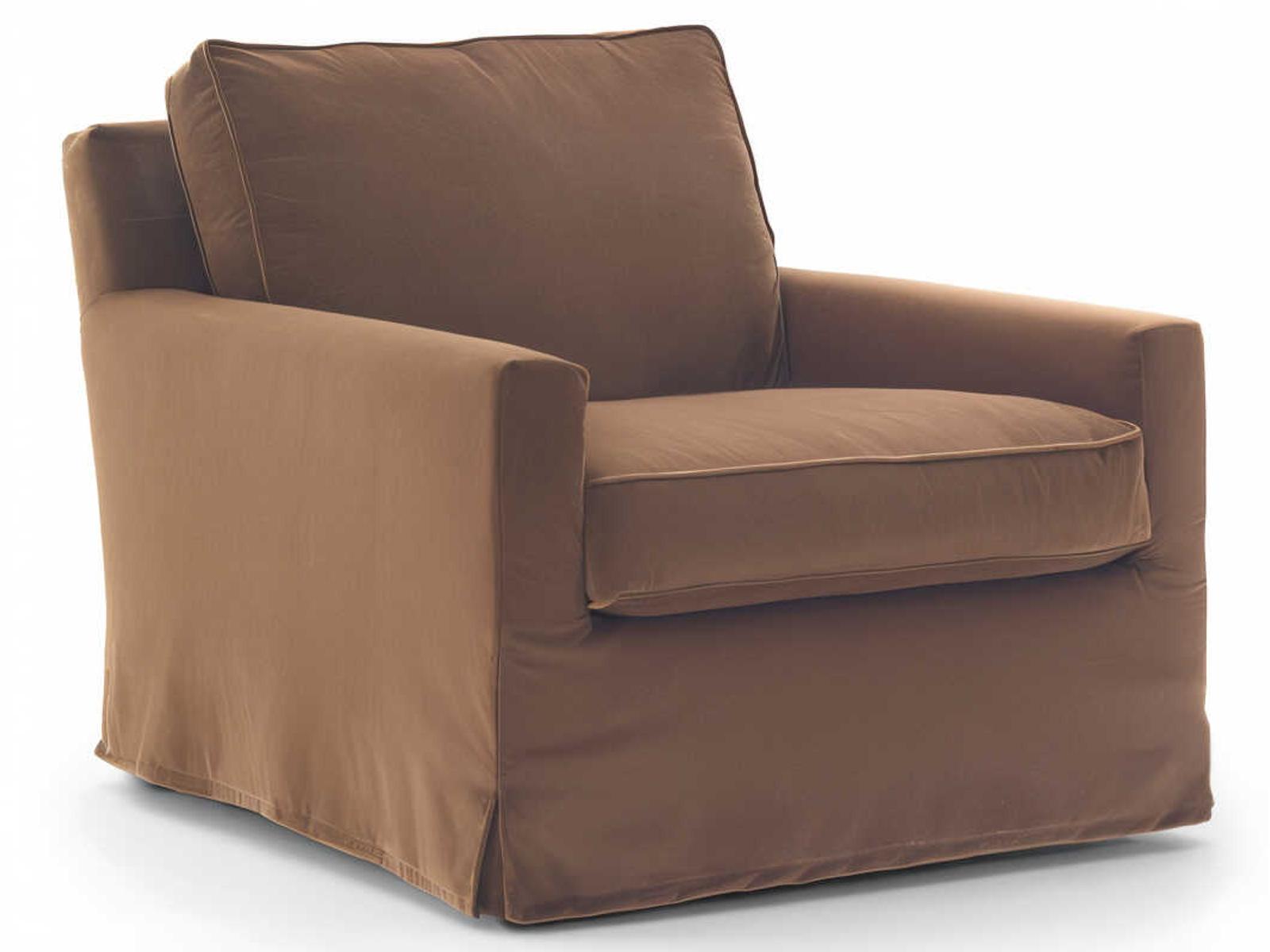 Cousy Accent Chair Upholstered Fabric or Leather with Track Arms