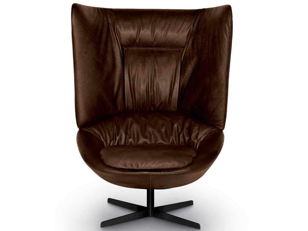 Ladle High Back Swivel Accent Chair Upholstered Fabric